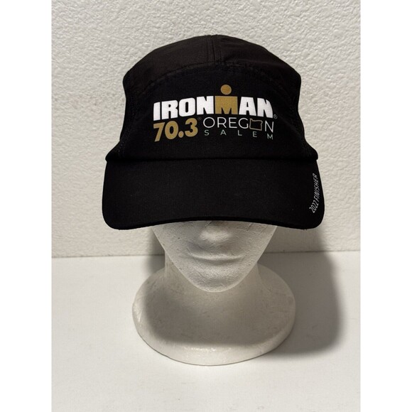 IRONMAN 70.3 Triathalon Finisher 2022 SALEM OR Hat 5 Panel Cap Black Adjustable - Picture 1 of 10